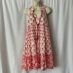 Ro's Garden NWT Red Floral Sofia Sleeveless Ruffle Short Dress **Size XS** 🌺🌺